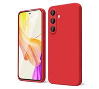 oakxco Coque Silicone pour Samsung Galaxy S25 Plus, Étui Ultra Fine Souple Gel Caoutchouc Anti-Chocs Housse Toucher Soyeux, Slim Esthétique Protection Cover, Rouge