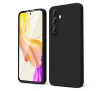 oakxco Coque Silicone pour Samsung Galaxy S25 Plus, Étui Ultra Fine Souple Gel Caoutchouc Anti-Chocs Housse Toucher Soyeux, Slim Esthétique Protection Cover, Noir