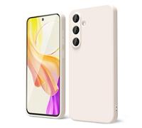 oakxco Coque Silicone pour Samsung Galaxy S25 Plus, Étui Ultra Fine Souple Gel Caoutchouc Anti-Chocs Housse Toucher Soyeux, Slim Esthétique Protection Cover, Beige