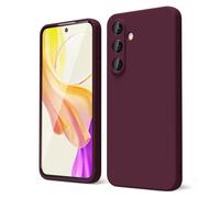 oakxco Coque Silicone pour Samsung Galaxy S25 Plus, Étui Ultra Fine Souple Gel Caoutchouc Anti-Chocs Housse Toucher Soyeux, Slim Esthétique Protection Cover, Bordeaux
