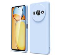oakxco Coque Silicone pour Xiaomi Redmi A3/ A3X, Étui Ultra Fine Souple Gel Caoutchouc Anti-Chocs Housse Toucher Soyeux, Slim Esthétique Protection Cover, Bleu Ciel