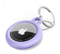 Oakxco pour AirTag Porte-Clés, Étui de Protection en Silicone - Protection Anti-Perte et Anti-Rayures, pour Animaux, Portefeuilles, et Bagages, Sacs à Dos, Compatible avec Apple AirTags, Lilas