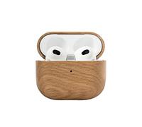 OAKYWOOD Étui de Protection pour écouteurs en chêne Compatible avec Les AirPods 1 et 2, à partir de Bois véritable, Doublure en Microfibre, Point de Fixation du Cordon, Protection Contre Les Chutes