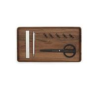 Oakywood Plateau fourre-tout en bois fabriqué à la main - Organiseur de bureau en bois - Fabriqué dans l'UE - Rangement de bureau en bois naturel - Personnalisable en 3 tailles - Noyer naturel - 36 x