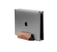 Oakywood Support Vertical Ordinateur Portable - Support Laptop Bureau - Compatible avec MacBook Pro, MacBook Air, iPad - en Noyer Bois de Chêne Fait à la Main - Double Support Vertical Laptop