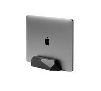 Oakywood Support Vertical Ordinateur Portable - Support Laptop Bureau - Compatible avec MacBook Pro, MacBook Air, iPad - en Bois de Chêne Teinté Noir Fait à la Main - Support d'Ordinateur Portable