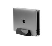 Oakywood Support Vertical Ordinateur Portable - Support Laptop Bureau - Compatible avec MacBook Pro, MacBook Air, iPad - en Bois de Chêne Teinté Noir Fait à la Main - Double Support Vertical Laptop