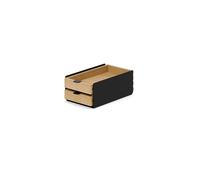 Oakywood Tiroir Modulaire Petit Format - Organisateur de Bureau en Bois Massif avec Tiroirs - Rangement Compact pour Documents et Fournitures - pour Bureau à Domicile - Chêne Noir - Duel