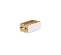 Oakywood Tiroir Modulaire Petit Format - Organisateur de Bureau en Bois Massif avec Tiroirs - Rangement Compact pour Documents et Fournitures - pour Bureau à Domicile - Chêne Blanc - Duel