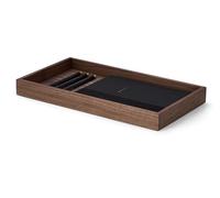 OAKYWOOD - Vide-Poche en Bois Massif - Plateau Organiseur pour Documents, Téléphone et Tablette - Idéal pour Le Bureau, la Maison ou l’École - Noyer - Grand