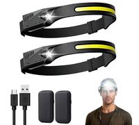 OALYGEI ArkenLite LED Headlamp,Arkenx Lampe Frontale 230° Rechargeable USB Motion Sensor, IPX4 Waterproof Ultra-Light Headlamp for Hiking, DIY, Camping, Fishing (2 pcs)