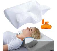 OALYGEI Nuviya Papillon 3.0 Oreiller,Nuviya Oreiller Anti Ronflement Ergonomique Cervical MéMoire De Forme OrthopéDique,Coussin De Sommeil CôTé (Blanc)