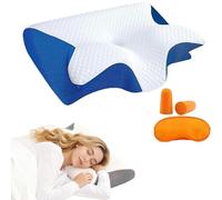 OALYGEI Nuviya Papillon 3.0 Oreiller,Nuviya Oreiller Anti Ronflement Ergonomique Cervical MéMoire De Forme OrthopéDique,Coussin De Sommeil CôTé (Bleu*2)