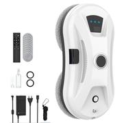 Oamger Lave Vitre Automatique,5600Pa Robot Nettoyeur Vitres avec Automatique Pulvérisation d'eau,Lave de Vitres électrique,3 Modes de Nettoyage,Télécommande, Navigation Intelligente,10 Chiffons (B)