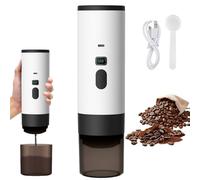 Oamger Machine a Cafe Portable 3 en 1, USB Cafetières à Capsules de Voyage, 72W CafetièRe Portable, 12V Expresso CafetièRe Rechargeable, Avec Écran LED, Pour Bureau Camping Voiture Voyage (Blanc)