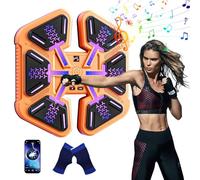 Oamger Machine de Boxe Musicale, Boxe Mural Musique avec Smart LED et Bluetooth, 3 Vitesses et Modes, Comptage, LED, Cible Boxe Mural Musique pour Entraînement à Domicile (B)