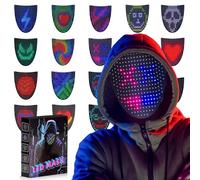 Oamger Masque LED avec capteur de gestes - Masque lumineux de transformation du visage avec 50 motifs - Pour Halloween, costume, cosplay, fête, mascarade