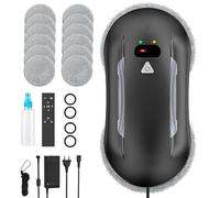 Oamger Robot Laveur de Vitre Automatique 5600 Pa, Robot Nettoyeur Vitre avec Double Fonction de Pulvérisation et Système de Détection Intelligent des Bords, pour Fenêtres Intérieures et Extérieures