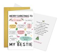 Oamiolek Carte de Noël amusante pour meilleure amie, carte de Noël pour Soulmate Sister BFF, Merry Christmas to My Bestie