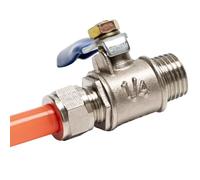 OAMSCEYKW Robinet à Bille en cuivre à Filetage mâle, 6mm 8mm 10mm à 1/4 1/2, Mini Robinet à Bille Droit galvanisé, Interrupteur 1 pièces(DN15 10MM)