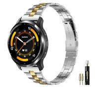 Oanux Bracelet fin en métal compatible avec Garmin Venu 4 45 mm/Venu 3/Venu 2/Vivoactive 4/Forerunner 265/255/255 Music, bracelet fin en acier inoxydable pour homme et femme
