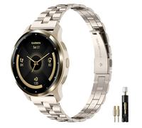 Oanux Bracelet fin en métal compatible avec Garmin Venu 4 45 mm/Venu 3/Venu 2/Vivoactive 4/Forerunner 265/255/255 Music, bracelet fin en acier inoxydable pour homme et femme
