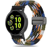 Oanux Bracelet magnétique tressé de 20 mm compatible avec Garmin Vivoactive 5/Vivoactive 6/3/3 Music, bracelet de sport élastique en nylon souple pour Venu Sq 2/Venu 2 Plus & Forerunner 55/165/245/645