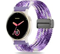 Oanux Bracelet magnétique tressé de 20 mm compatible avec Garmin Vivoactive 5/Vivoactive 6/3/3 Music, bracelet de sport élastique en nylon souple pour Venu Sq 2/Venu 2 Plus & Forerunner 55/165/245/645