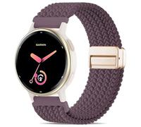 Oanux Bracelet magnétique tressé de 20 mm compatible avec Garmin Vivoactive 5/Vivoactive 6/3/3 Music, bracelet de sport élastique en nylon souple pour Venu Sq 2/Venu 2 Plus & Forerunner 55/165/245/645