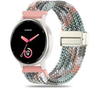 Oanux Bracelet magnétique tressé de 20 mm compatible avec Garmin Vivoactive 5/Vivoactive 6/3/3 Music, bracelet de sport élastique en nylon souple pour Venu Sq 2/Venu 2 Plus & Forerunner 55/165/245/645