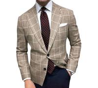 Oanviso Blazer à Carreaux Homme Slim Fit Veste de Costume Décontracté Business Blazers de Treillis Blousons Classique Revers Elégant Vestes Automne Manteaux Légère Mariage A 08 XS