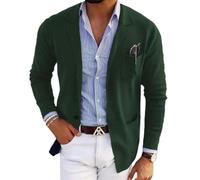 Oanviso Blazer pour Hommes Mode Revers Veste de Costume Un Bouton Travail Veste de Fête Mariage Chic Vintage Blazer Grandes Tailles Soirée Manteau Sportive A Armée Verte XL