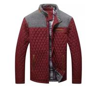 Oanviso Blouson Matelassé Léger Homme Mi Saison Aviateur Doudoune Ultralight Rembourrée Parka Veste Classique Vintage Couleur Patchwork Hiver Chic Manteau Puffer Jacket Bordeaux XXL