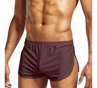 Oanviso Boxeurs Caleçons pour Homme Couleur Unie Short Taille Élastique Boxers Short avec Fendue sur Le Côté Doux Léger Culotte Respirant et à Séchage Rapide Domicile Boxers Shorts A Café S
