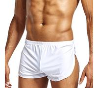 Oanviso Boxeurs Caleçons pour Homme Couleur Unie Short Taille Élastique Boxers Short avec Fendue sur Le Côté Doux Léger Culotte Respirant et à Séchage Rapide Domicile Boxers Shorts A Gris S
