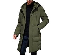 Oanviso Doudoune Longue Homme Chaude Polaire Manteaux Manches Longues Veste à Capuche Parka Doudoune Mode Épais Gilets Veste Blousons Casual Pullover Slim Fit B Armée Verte 3XL