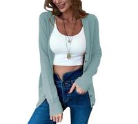 Oanviso Gilet Tricot Femme Hiver Chic Et Elegant Mi Saison Chaud Veste Tricotée Cardigan Avec Boutons Pull Fin Leger Manche Llongue Sweater Outwear A Vert XL