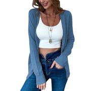 Oanviso Gilet Tricot Femme Hiver Chic Et Elegant Mi Saison Chaud Veste Tricotée Cardigan Avec Boutons Pull Fin Leger Manche Llongue Sweater Outwear A Bleu Foncé XS