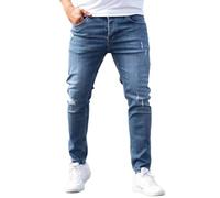 Oanviso Homme Jean Troué Mode Skinny Slim Fit Pantalon Denim Styles Déchiré Sport Trousers avec Fermeture Éclair Casual Pants Trekking Outdoor Cargo Vintage I Bleu 3XL