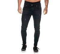 Oanviso Homme Jean Troué Mode Skinny Slim Fit Pantalon Denim Styles Déchiré Sport Trousers avec Fermeture Éclair Casual Pants Trekking Outdoor Cargo Vintage B3 Noir M