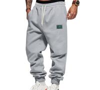 Oanviso Homme Pantalon de Jogging Doublé en Polaire Doux Hiver Chaud Baggy Pants Larges Jambes Elastique Thermiques Sport Pantalons Mode Streetwear A Gris M