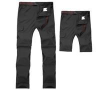Oanviso Homme Pantalon de Randonnée Zip-Off Convertible Léger à Séchage Rapide Pantalons Cargo Shorts de Montagne Imperméable Trekking Pants Multi Poches A Noir 3XL