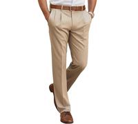 Oanviso Hommes Chino Pantalon Slim Fit Élastique Mode Pantalons Casual Stretch Doux Business Droits Pants de Costume Coupe Ajustée A Kaki L