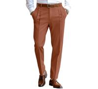 Oanviso Hommes Chino Pantalon Slim Fit Élastique Mode Pantalons Casual Stretch Pant Doux Business Droits Pants de Costume Coupe Ajustée B Marron L