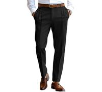 Oanviso Hommes Chino Pantalon Slim Fit Élastique Mode Pantalons Casual Stretch Pant Doux Business Droits Pants de Costume Coupe Ajustée B Noir L