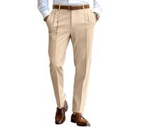Oanviso Hommes Chino Pantalon Slim Fit Élastique Mode Pantalons Casual Stretch Pant Doux Business Droits Pants de Costume Coupe Ajustée B Kaki L