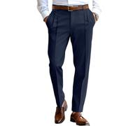 Oanviso Hommes Chino Pantalon Slim Fit Élastique Mode Pantalons Casual Stretch Pant Doux Business Droits Pants de Costume Coupe Ajustée B Marine L