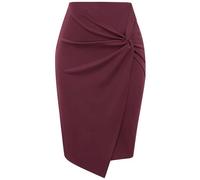 Oanviso Jupe Crayon Femme Jupes Moulante Business Taille Haute Sexy et Elégant Vintage Bodycon Droite Jupe A-Bordeaux XXL
