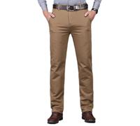 Oanviso Pantalon de Travail Hommes Chino Pantalon de Costume Élégant Pantalon Automne Business Pantalon Droits Élastique Couleur Unie Pantalons Grande Taille A Kaki L