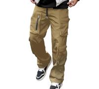 Oanviso Pantalon pour Hommes Décontractés Cargo Pantalons Ample Respirante Oversized Lâche Pants avec Poche Élastique Casual Pant de Sport Fitness B Kaki 3XL